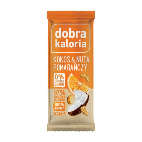 Baton kokos i pomarańcza 35 g Kubara Dobra Kaloria Baton kokos i pomarańcza 35 g Kubara Dobra Kaloria