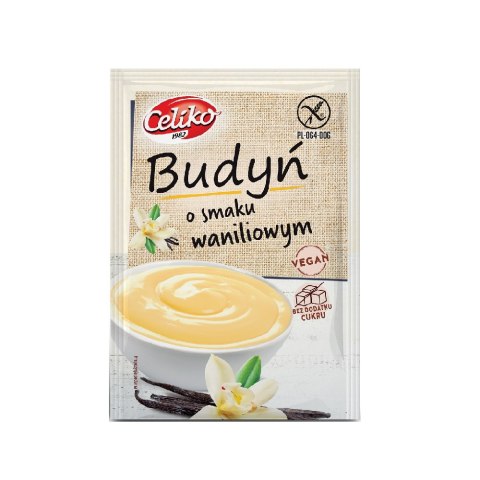 Budyń o smaku waniliowym bez dodatku cukru 40 g Celiko. Budyń o smaku waniliowym bez dodatku cukru 40 g Celiko.