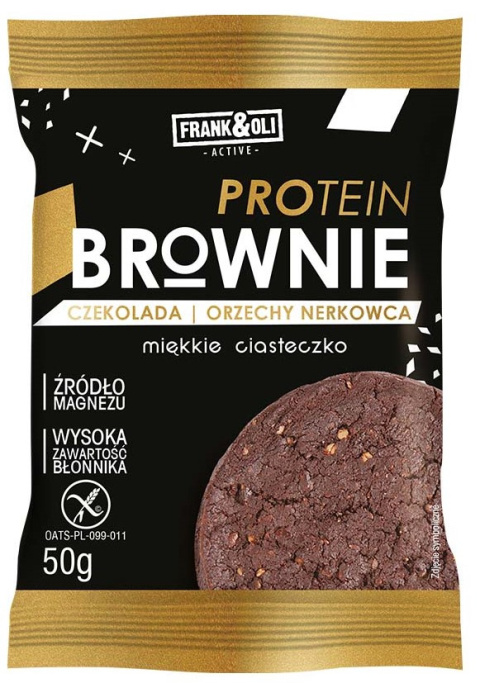 Ciasteczko Brownie Czekolada i orzechy nerkowca 50 g FRANK&OLI Ciasteczko Brownie Czekolada i orzechy nerkowca 50 g FRANK&OLI