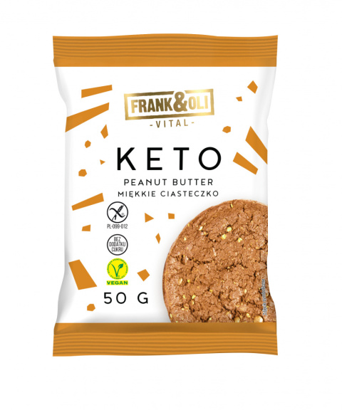 Keto Miękkie Ciasteczko Peanut Butter 50g FrankOli Keto Miękkie Ciasteczko Peanut Butter 50g FrankOli