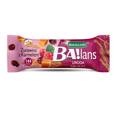 Baton zbożowy BA!lans Żurawina z Karmelem 35G Batonik Baton zbożowy BA!lans Żurawina z Karmelem 35G Batonik