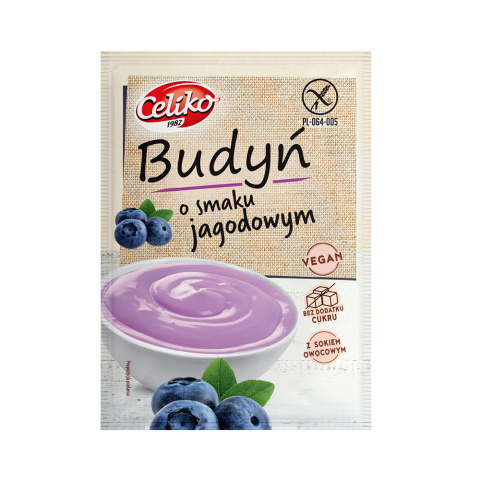 Budyń o smaku jagodowym bezglutenowy 40 g Celiko Budyń o smaku jagodowym bezglutenowy 40 g Celiko
