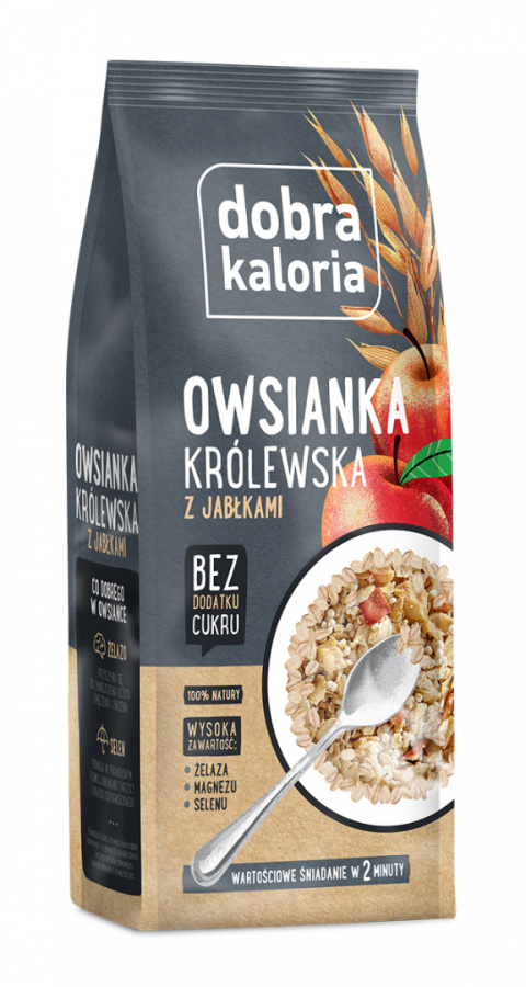 Dobra Kaloria Owsianka królewska z jabłkami 320g Dobra Kaloria Owsianka królewska z jabłkami 320g