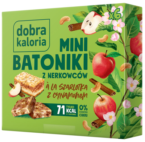 Dobra Kaloria mini batony owocowo-orzechowe o smaku jabłka z cynamonem a'la szarlotka 102g Dobra Kaloria mini batony owocowo-orzechowe o smaku jabłka z cynamonem a'la szarlotka 102g