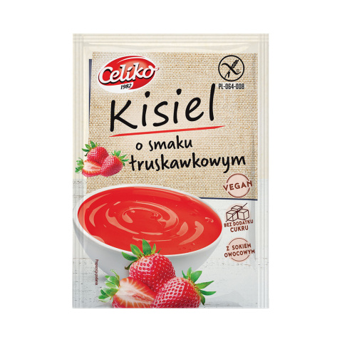 Kisiel o smaku truskawkowym 40 g Celiko Vegan Kisiel o smaku truskawkowym 40 g Celiko Vegan