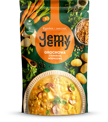 Zupa Grochowa z kiełbasą wieprzową 450 g Jemy Jemy Zupa Grochowa z kiełbasą wieprzową 450 g Jemy Jemy