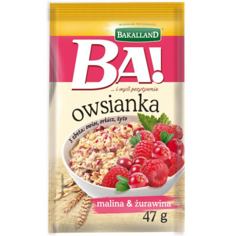BAKALLAND BA! OWSIANKA Z MALINĄ I ŻURAWINĄ - 47G BAKALLAND BA! OWSIANKA Z MALINĄ I ŻURAWINĄ - 47G