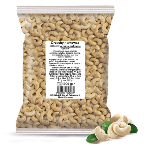 BAKALLAND ORZECHY NERKOWCA ŁUSKANE- 1KG BAKALLAND ORZECHY NERKOWCA ŁUSKANE- 1KG