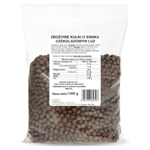 BAKALLAND PŁATKI KULKI KAKAOWE - 1KG 100g BAKALLAND PŁATKI KULKI KAKAOWE - 1KG 100g