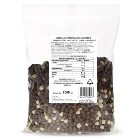 BAKALLAND PŁATKI ŚNIADANIOWE KULKI DUO 1KG BAKALLAND PŁATKI ŚNIADANIOWE KULKI DUO 1KG