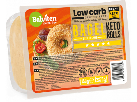 BALVITEN KETO Bajgle z sezamem 2x75g bezglutenowe BALVITEN KETO Bajgle z sezamem 2x75g bezglutenowe