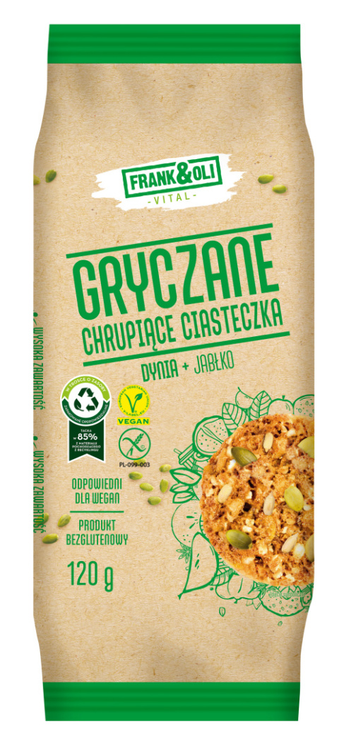CIASTECZKA GRYCZANE PESTKAMI DYNI I JABŁKIEM GLUTENU 120g - ZPC BOX CIASTECZKA GRYCZANE PESTKAMI DYNI I JABŁKIEM GLUTENU 120g - ZPC BOX