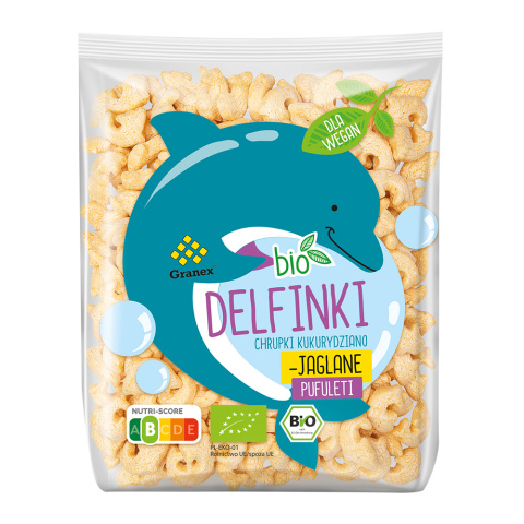 GRANEX Chrupki kukurydziano-jaglane Delfinki BIO 80 g GRANEX Chrupki kukurydziano-jaglane Delfinki BIO 80 g