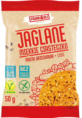 Ciasteczko pasta orzechowa + Chia bez dodatku cukru 50 g Frank&Oli Ciasteczko pasta orzechowa + Chia bez dodatku cukru 50 g Frank&Oli