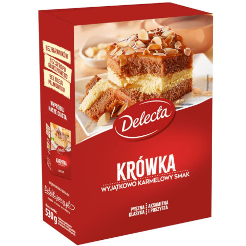 DELECTA CIASTO KRÓWKA Z KREMEM I POLEWĄ - 530G DELECTA CIASTO KRÓWKA Z KREMEM I POLEWĄ - 530G