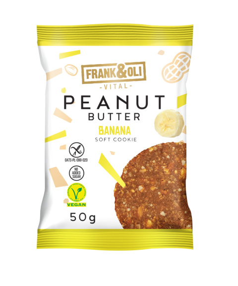 FRANK&OLI Peanut butter Banana miękkie ciasteczko 50g FRANK&OLI Peanut butter Banana miękkie ciasteczko 50g