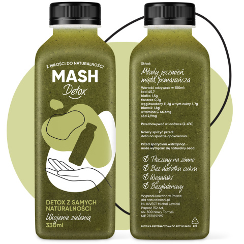 MASH DETOX Detoks sokowy - 15 świeżych soków. Rózne smaki. 330ml x15szt MASH DETOX Detoks sokowy - 15 świeżych soków. Rózne smaki. 330ml x15szt