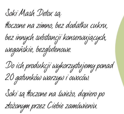 MASH DETOX Detoks sokowy - 15 świeżych soków. Rózne smaki. 330ml x15szt MASH DETOX Detoks sokowy - 15 świeżych soków. Rózne smaki. 330ml x15szt