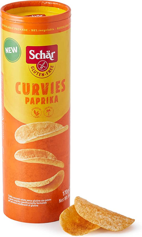 SCHAR bezglutenowe chipsy paprykowe CURVIES PAPRIKA 170g SCHAR bezglutenowe chipsy paprykowe CURVIES PAPRIKA 170g