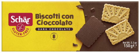 SCHAR bezglutenowe herbatniki z gorzką czekoladą BISCOTTI CON CIOCCOLATO 150g SCHAR bezglutenowe herbatniki z gorzką czekoladą BISCOTTI CON CIOCCOLATO 150g