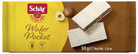 SCHAR bezglutenowe wafle orzechowe 50g SCHAR bezglutenowe wafle orzechowe 50g