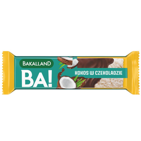 BAKALLAND BATON BA! KOKOS W CZEKOLADZIE - 40G Batonik BAKALLAND BATON BA! KOKOS W CZEKOLADZIE - 40G Batonik