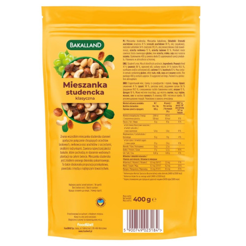 BAKALLAND MIESZANKA STUDENCKA KLASYCZNA - 400G BAKALLAND MIESZANKA STUDENCKA KLASYCZNA - 400G
