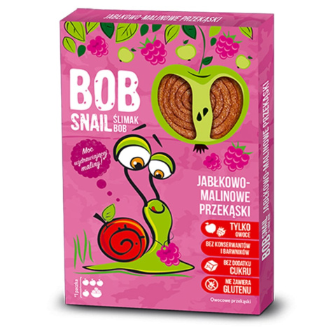 BOB SNAIL Przekąska jabłkowo-malinowa 60g BOB SNAIL Przekąska jabłkowo-malinowa 60g