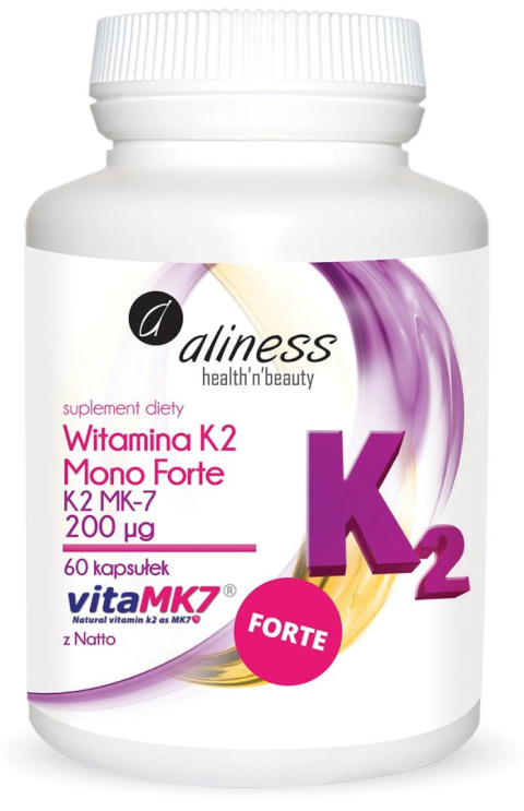 ALINESS Witamina K2 Menachinon Mono FORTE MK-7 200 µg z Natto 60 kapsułek ALINESS Witamina K2 Menachinon Mono FORTE MK-7 200 µg z Natto 60 kapsułek