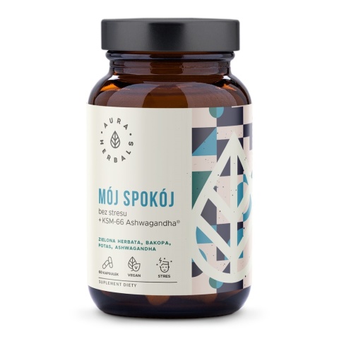 AURA HERBALS Mój Spokój, bez stresu + KSM-66 Ashwagandha kapsułki 60 szt AURA HERBALS Mój Spokój, bez stresu + KSM-66 Ashwagandha kapsułki 60 szt