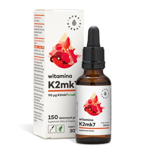 AURA HERBALS Witamina K2 90 mcg krople 30 ml AURA HERBALS Witamina K2 90 mcg krople 30 ml