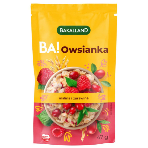 BAKALLAND BA! OWSIANKA Z MALINĄ I ŻURAWINĄ - 47G BAKALLAND BA! OWSIANKA Z MALINĄ I ŻURAWINĄ - 47G