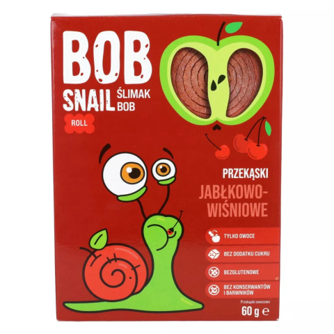 BOB SNAIL Przekąska jabłkowo-wiśniowa 60g BOB SNAIL Przekąska jabłkowo-wiśniowa 60g