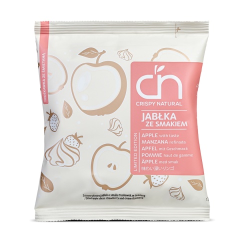 CRISPY NATURAL JABŁKO latem pachnące jabłko z truskawką i śmietanką 18g CRISPY NATURAL JABŁKO latem pachnące jabłko z truskawką i śmietanką 18g