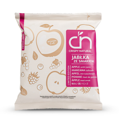 CRISPY NATURAL JABŁKO Suszone chipsy owoce leśne 18g CRISPY NATURAL JABŁKO Suszone chipsy owoce leśne 18g