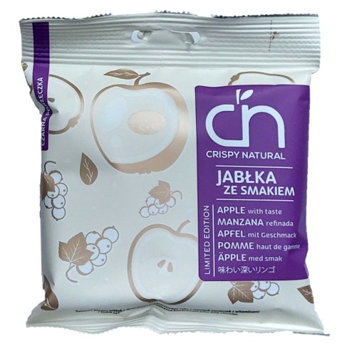 CRISPY NATURAL Suszone jabłka z sokiem porzeczkowym 18g CRISPY NATURAL Suszone jabłka z sokiem porzeczkowym 18g