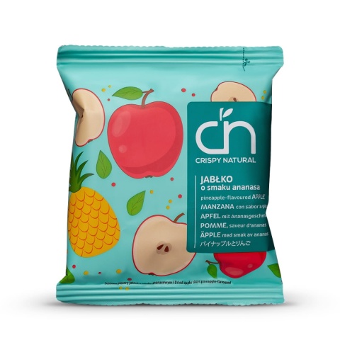 Jabłka z sokiem z ananasa Naturalne suszone chipsy CRISPY NATURAL 18g Jabłka z sokiem z ananasa Naturalne suszone chipsy CRISPY NATURAL 18g