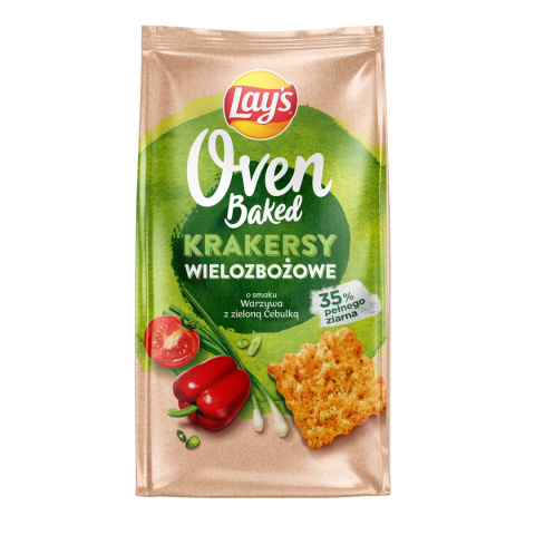 LAY'S Oven Baked Krakersy wielozbożowe o smaku warzywa z zieloną cebulką 80G LAY'S Oven Baked Krakersy wielozbożowe o smaku warzywa z zieloną cebulką 80G