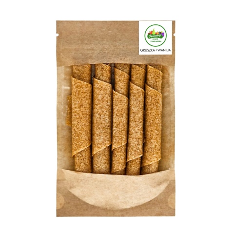 Owocowe przekąski rollsy GRUSZKA WANILIA 50g Owocowe przekąski rollsy GRUSZKA WANILIA 50g