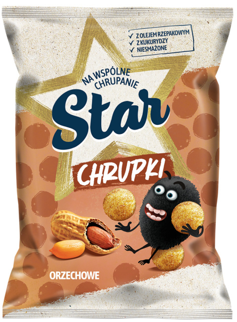 STAR chrupki kukurydziane orzechowe 125G STAR chrupki kukurydziane orzechowe 125G