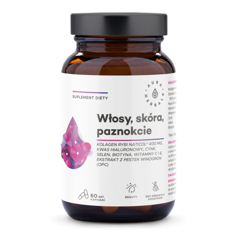 AURA HERBALS Kolagen Rybi NatiCol® Włosy, Skóra, Paznokcie, kapsułki 60 szt. AURA HERBALS Kolagen Rybi NatiCol® Włosy, Skóra, Paznokcie, kapsułki 60 szt.