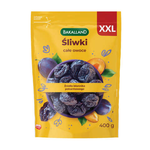 BAKALLAND ŚLIWKI KALIFORNIJSKIE SUSZONE 400G BAKALLAND ŚLIWKI KALIFORNIJSKIE SUSZONE 400G