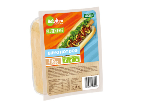 BALVITEN Bułki Hot Dog 4x65g bez glutenu BALVITEN Bułki Hot Dog 4x65g bez glutenu