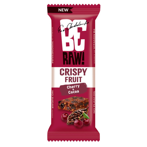 BeRAW! Bar Crispy Fruit Baton owocowy Cherry&Cocoa Wiśnia i Kakao 40g BeRAW! Bar Crispy Fruit Baton owocowy Cherry&Cocoa Wiśnia i Kakao 40g