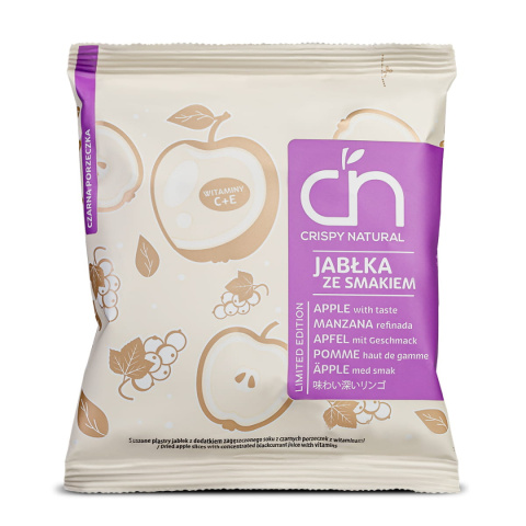 CRISPY NATURAL Suszone jabłka z sokiem porzeczkowym 18g CRISPY NATURAL Suszone jabłka z sokiem porzeczkowym 18g