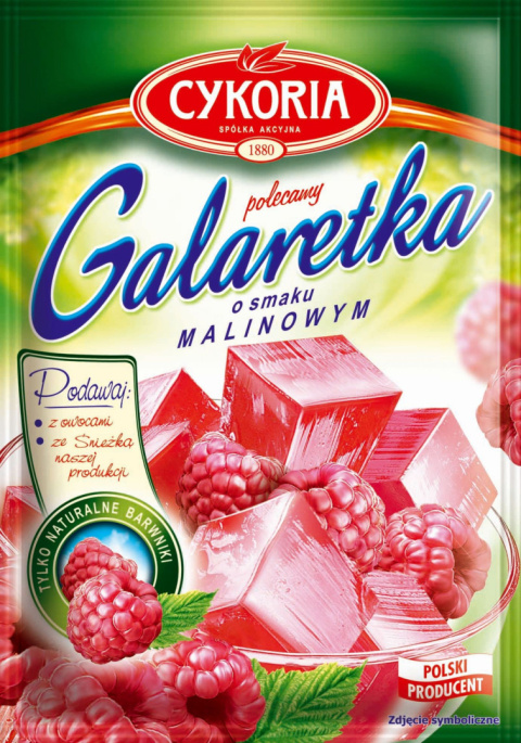 CYKORIA Galaretka o smaku malinowym 75g CYKORIA Galaretka o smaku malinowym 75g