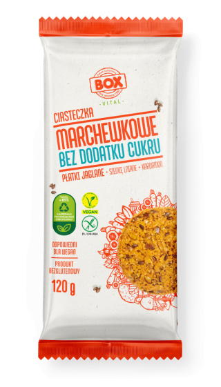 Ciasteczka jaglano-marchewkowe bezglutenowe 120 g - ZPC BOX