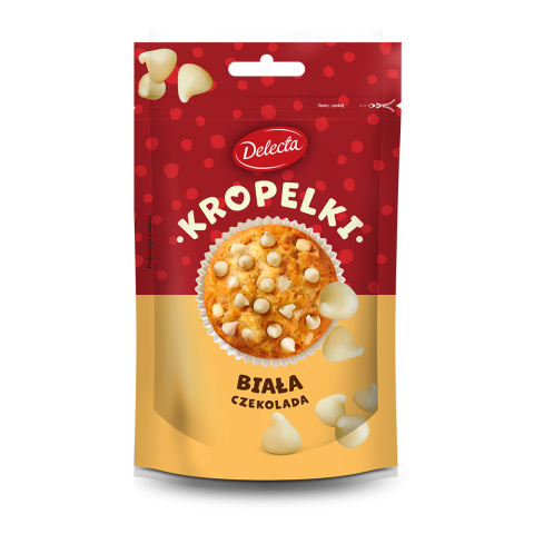 Delecta Kropelki biała czekolada 80g Delecta Kropelki biała czekolada 80g