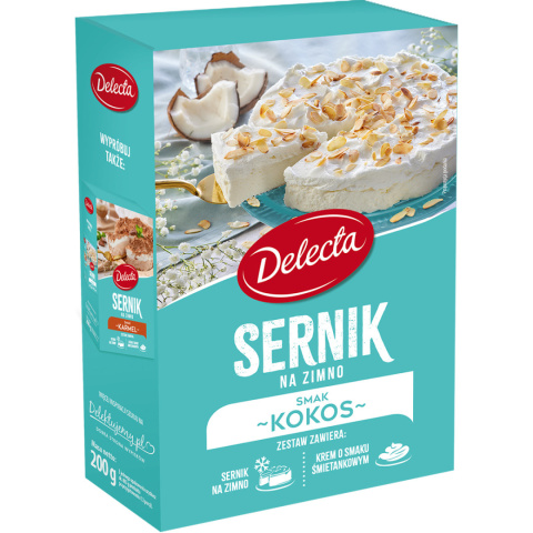 Delecta Sernik na zimno smak kokosowy 200g Delecta Sernik na zimno smak kokosowy 200g