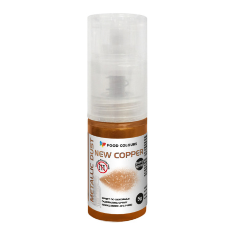 FOOD COLOURS Brokat spożywczy w sprayu złoty NEW COPPER 5g FOOD COLOURS Brokat spożywczy w sprayu złoty NEW COPPER 5g